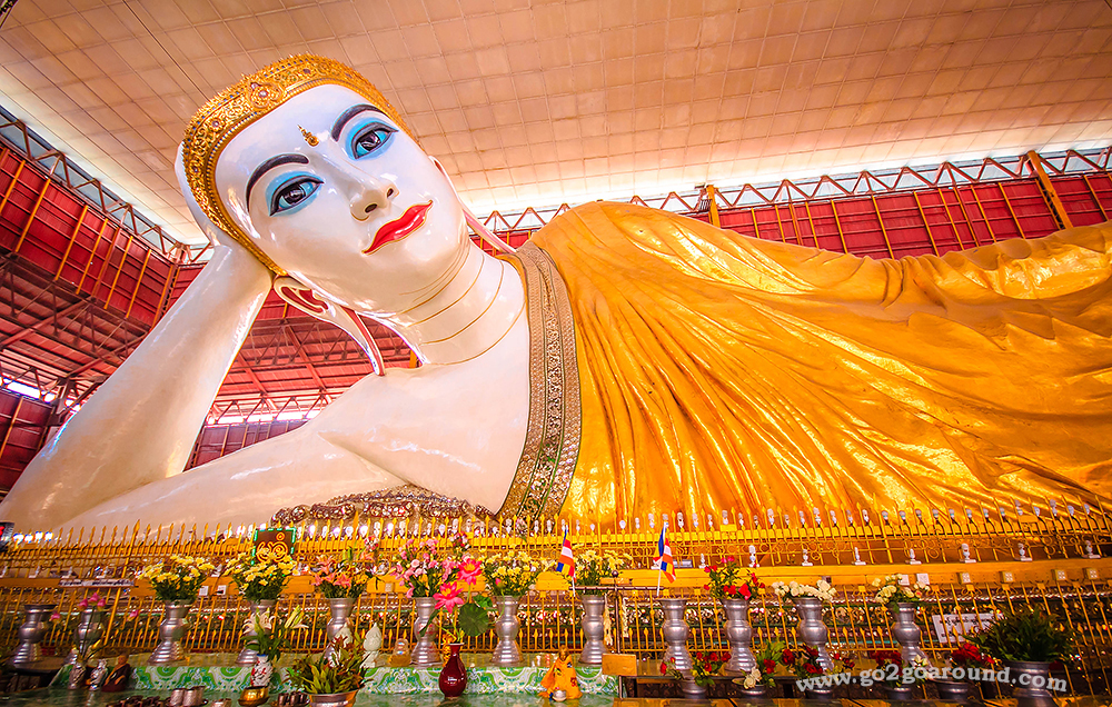 พระนอนตาหวาน พระพุทธไสยาสน์เจาทัตยี Chaukhtatgyi Buddha Temple